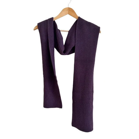 Michael Kors Purple Cashmere Knit Scarf Long Soft Warm Accessory - Picture 1 of 7